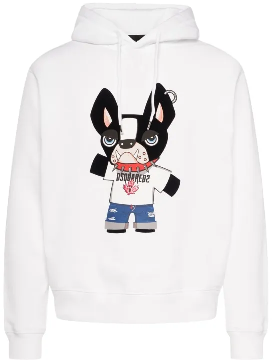 Dsquared2   Cool fit cotton dog print hoodie 